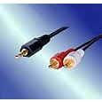 AUDIO変換ケーブル 3m ステレオミニオス-RCAピン×2