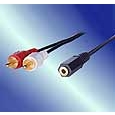 AUDIO変換ケーブル 1.5m ステレオミニメス-RCAピン×2