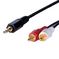 AUDIO変換ケーブル 5m ステレオミニオス-RCAピン×2