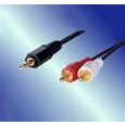AUDIO変換ケーブル 5m ステレオミニオス-RCAピン×2