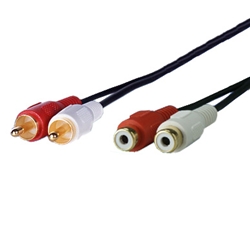 AUDIO延長ケーブル 1.5m RCAピン×2-RCAジャック×2