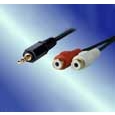 AUDIO変換ケーブル 3m ステレオミニオス-RCAジャック×2