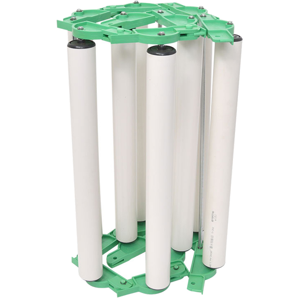 カーブも段差も使える連結式ローラーコンベア