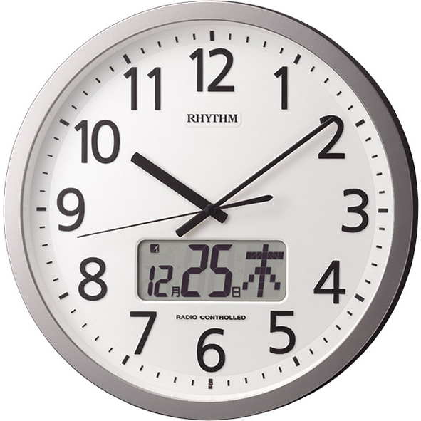 電波時計 掛け時計 24回プログラムチャイム機能 カレンダー 直径35cm プログラムカレンダー405SR