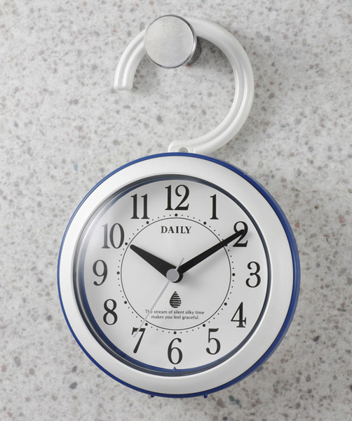 強化防滴・防塵 掛け時計 置き時計 掛け用フック付き 直径11.8cm(フック含まず) アクアパークDN