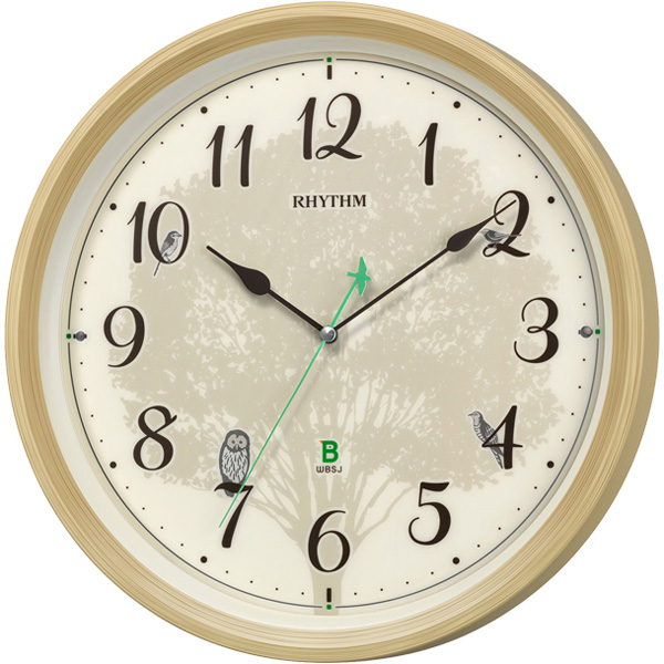 電波時計 掛け時計 日本野鳥の会協同開発 【野鳥の声で正時をお知らせ】 連続秒針 直径33.6cm M409