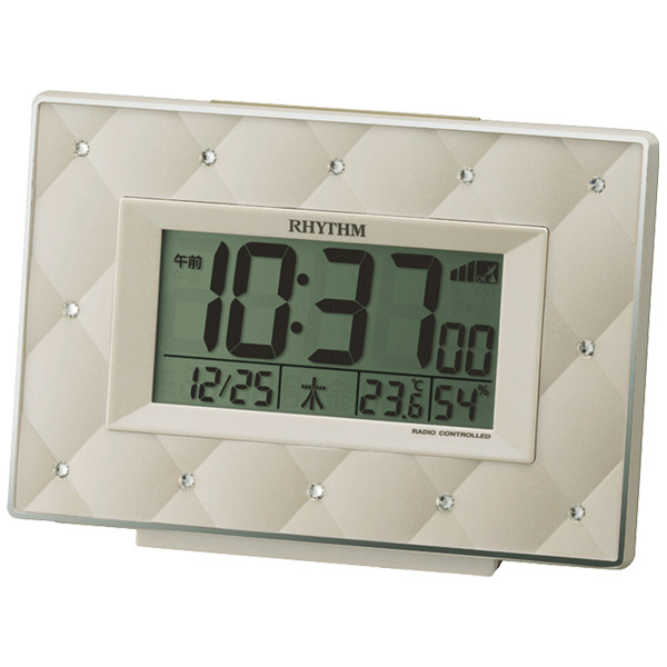 電波時計 目覚まし時計 電子音アラーム 温度 湿度 カレンダー フィットウェーブアビスコ
