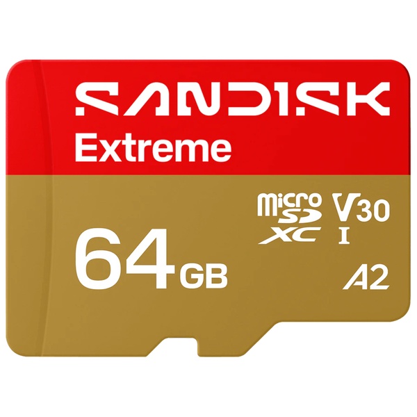 SANDISK Extreme microSD UHS-Iカード 64GB