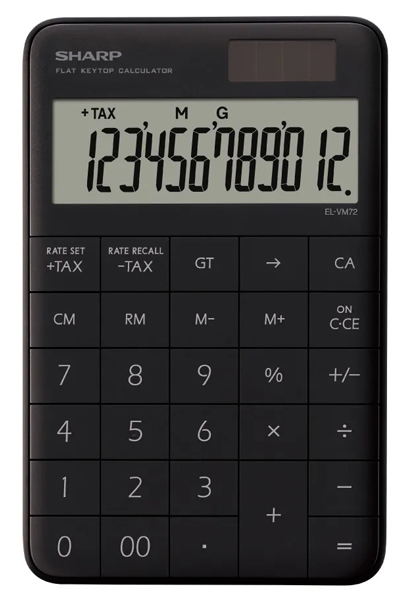 電卓 12桁 （ミニナイスサイズタイプ） ブラック系