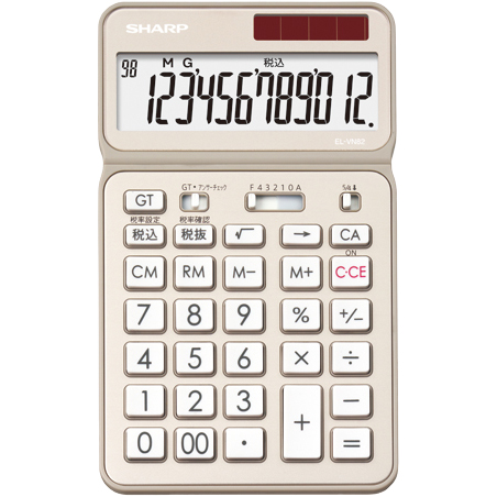 電卓 12桁 （ナイスサイズタイプ） シャンパンゴールド