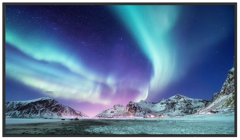 75V型インフォメーションディスプレイ/3840×2160/HDMI、USB Type-C/黒/スピーカー有/350cd/m2/16時間/メディアプレーヤー/無償オンサイト3年保証/ベーシックモデル