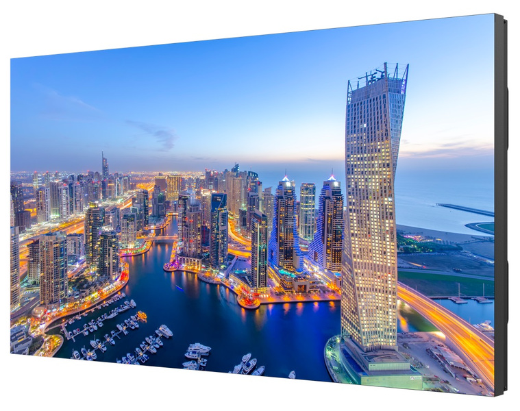 55V型液晶マルチディスプレイ/1920×1080/HDMI、DP/黒/スピーカー有/500cd/m2/24時間/システムフレーム幅2.9mm/デイジーチェーン/無償オンサイト3年保証