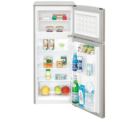 直冷式冷蔵庫 片開きドア 128L シルバー系