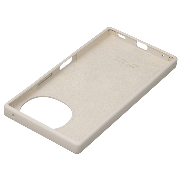 AQUOS R10用 SHARP純正シリコンケース カシミヤホワイト