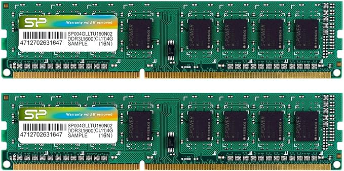 【1.35V低電圧メモリ】メモリーモジュール 240pin U-DIMM DDR3L-1600(PC3L-12800) 4GB×2枚組 ブリスターパッケージ