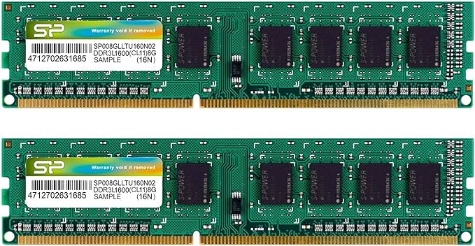 【1.35V低電圧メモリ】メモリーモジュール 240pin U-DIMM DDR3L-1600(PC3L-12800) 8GB×2枚組 ブリスターパッケージ