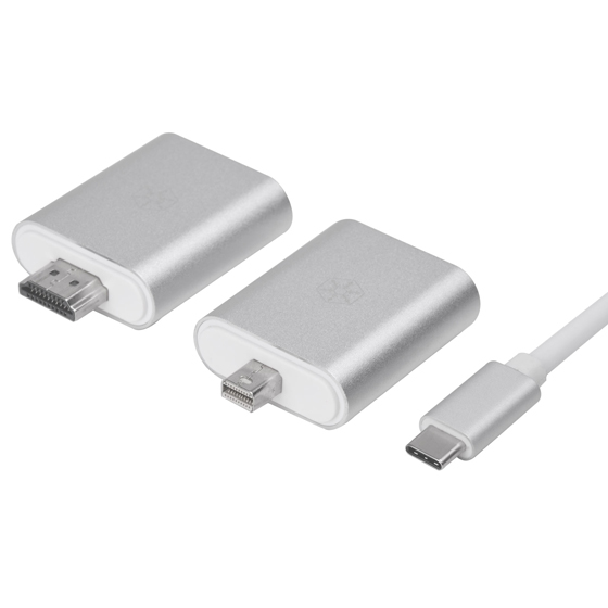 USB3.1 Type-C接続Mini DisplayPort/HDMI/VGA変換コンビネーションアダプタ