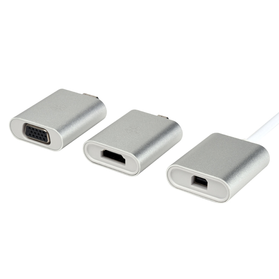 USB3.1 Type-C接続Mini DisplayPort/HDMI/VGA変換コンビネーションアダプタ