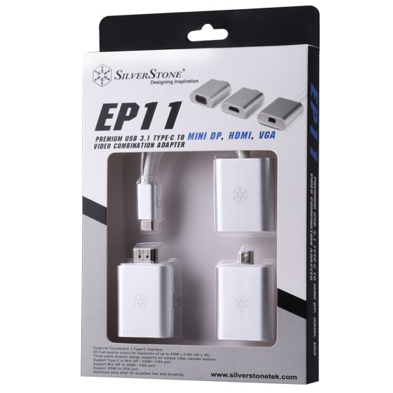USB3.1 Type-C接続Mini DisplayPort/HDMI/VGA変換コンビネーションアダプタ
