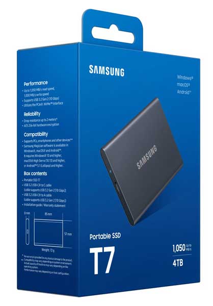 [2024年モデル] Portable SSD T7 [グレー] 4TB