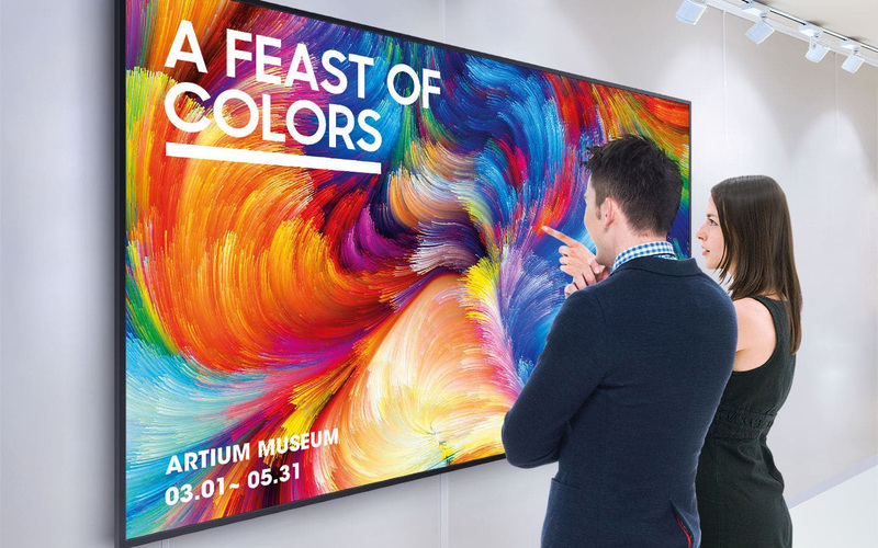 55型4K液晶ディスプレイ/3840×2160/HDMI、USB、DP/ブラック/スピーカーあり/3年保証/縦横設置可/IP5X/28.5mm厚/Wi-Fi/24時間稼働