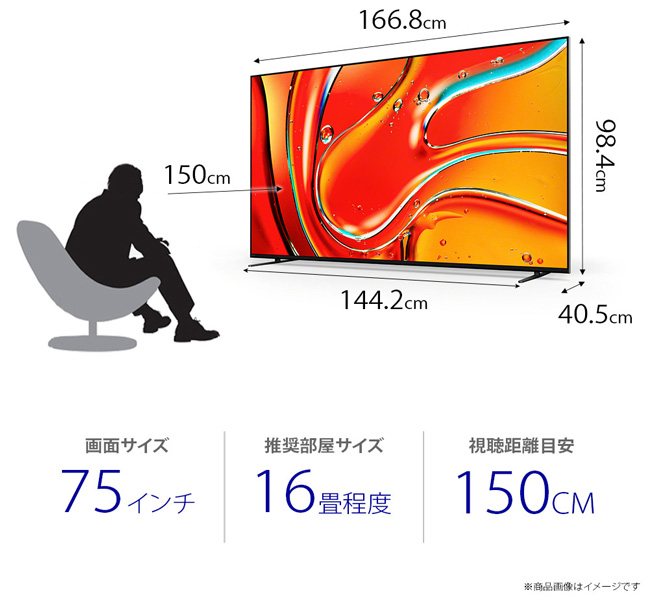 75V型 地上・BS・110度CS 4K対応 デジタルハイビジョン液晶テレビ ブラビア XR70（BS・CS110度4Kチューナー搭載） Mini LED搭載