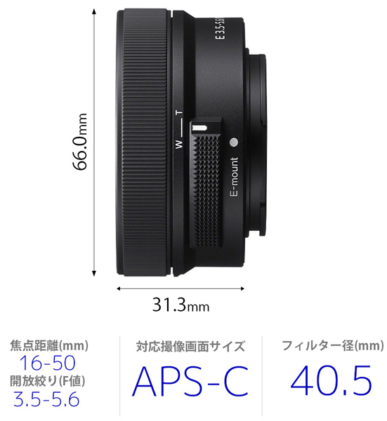 αマウント用ズームレンズ E PZ 16-50mm F3.5-5.6 OSS II