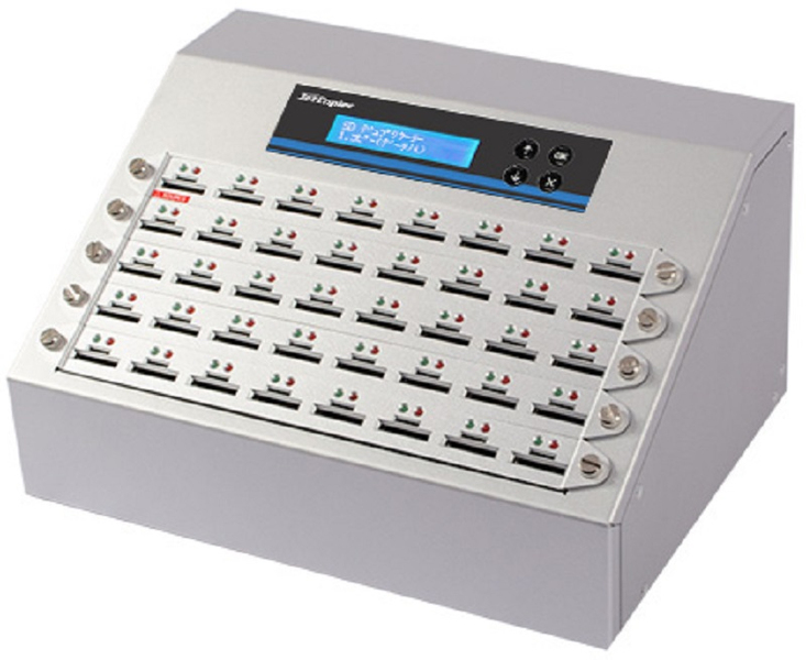 1：39 SD/MicroSDカードデュプリケータ コピー＆消去機 ログ機能付