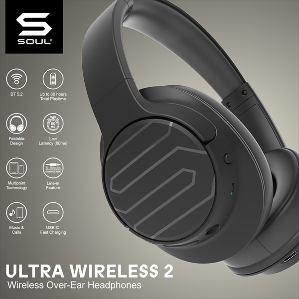 ワイヤレスヘッドホン ULTRA WIRELESS 2 BLACK