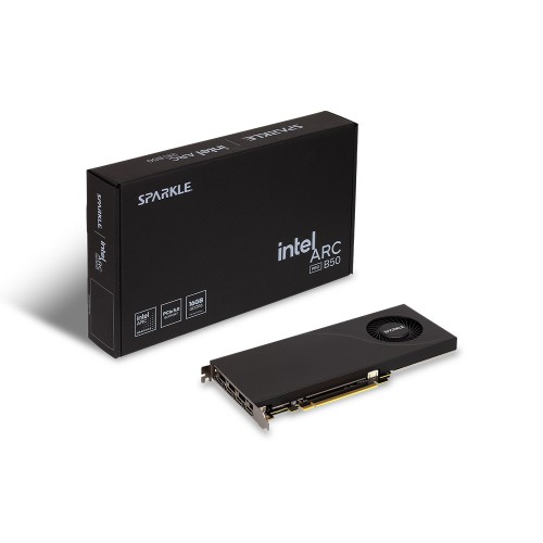 SPARKLE Intel Arc Pro B50 Blower/グラフィックスボード/AI作業向け/ブロワーファンモデル/16GB GDDR6/DP 2.1×4/1スロット設計