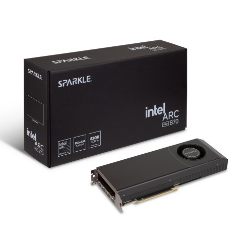 SPARKLE Intel Arc Pro B70 Blower/グラフィックスボード/AI作業向け/ブロワーファンモデル/32GB GDDR6/DP 2.1×4/2スロット設計