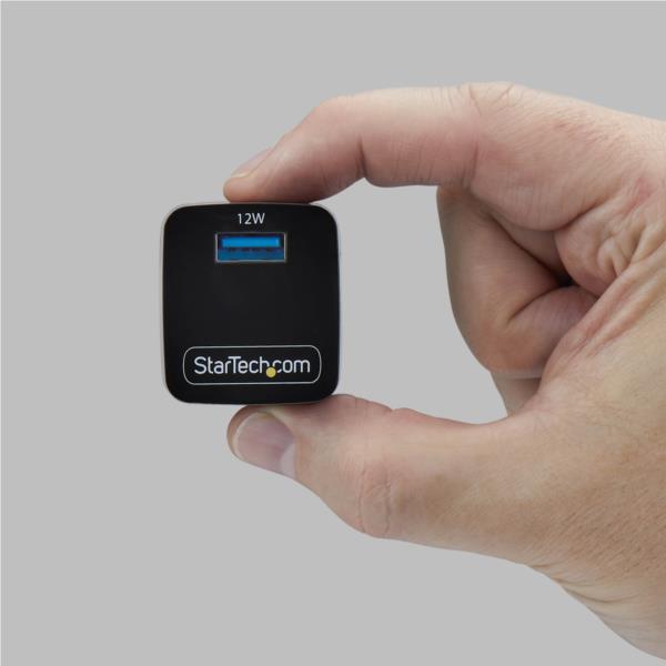 USB充電器/1ポートUSB-A/最大12W/5V/2.4A/iPhone Pro/17・iPad対応/ブラック