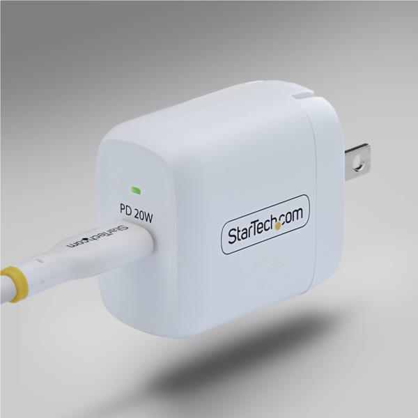 USB充電器/1ポートUSB-C/最大20W/PD対応（5V/9V）/ホワイト/急速充電 Type-C 電源アダプター