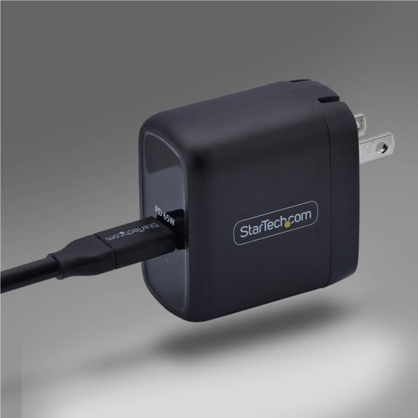 USB充電器/1ポートUSB-C/最大65W/PD対応/GaN採用/ブラック/急速充電 Type-C 電源アダプター