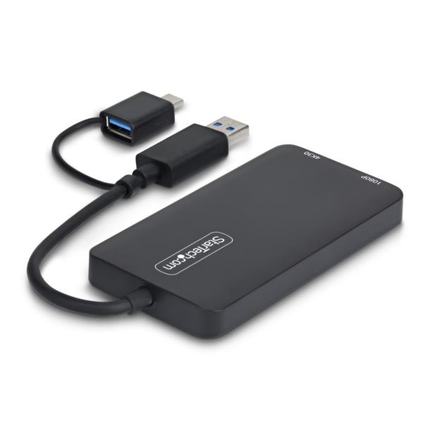 USB - HDMI変換アダプター/USB-C USB-A接続/2画面/HDMI（4K30Hz + 1080p）