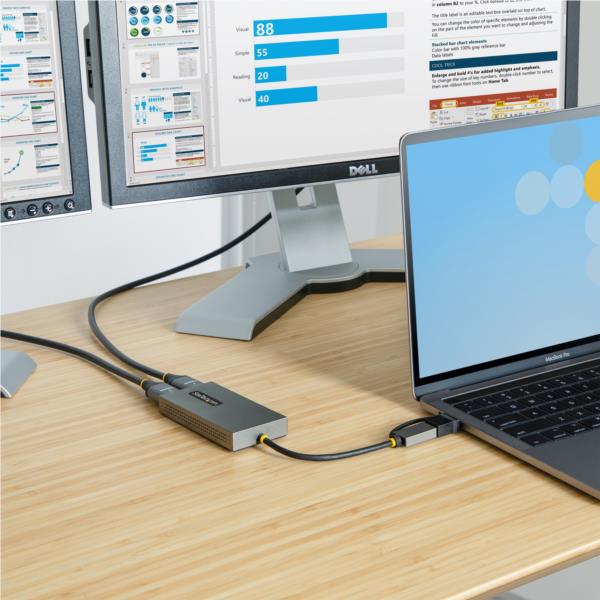 ディスプレイアダプター/USB-C&USB-A接続/デュアルディスプレイ/HDMI(1x4K30Hz、1x1080p)/11cmケーブル/Windows&macOS/HDMIグラフィックアダプター