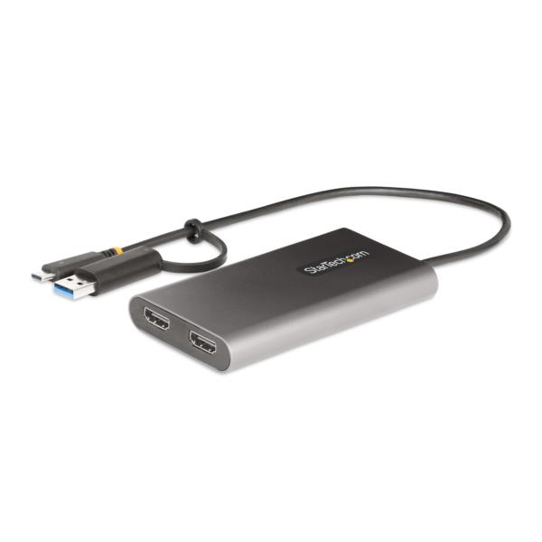 ディスプレイアダプター/USB-CまたはUSB3.0接続/デュアルモニター/4K60HzHDMI/100WUSBPDパススルー