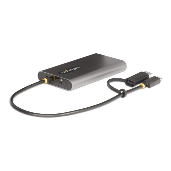 ディスプレイアダプター/USB-CまたはUSB3.0接続/デュアルモニター/4K60HzHDMI/100WUSBPDパススルー