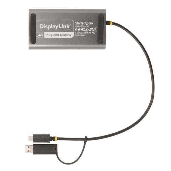 ディスプレイアダプター/USB-CまたはUSB3.0接続/デュアルモニター/4K60HzHDMI/100WUSBPDパススルー