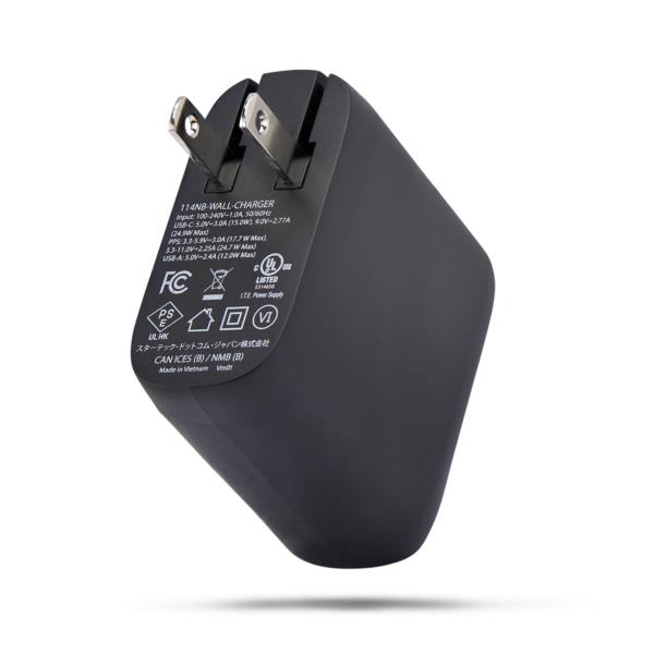 USB充電器/2ポートUSB Type-C+A/合計37W/PD対応/ブラック/急速充電 Type-C 電源アダプター