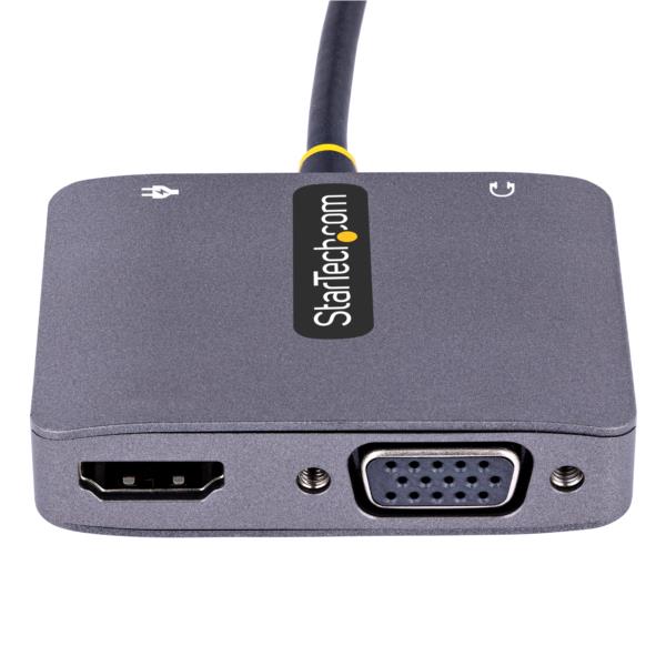 マルチポートアダプター/USBType-C接続/シングルモニター/4K60HzHDMI&VGA/100WUSBPD/3.5mmオーディオ出力