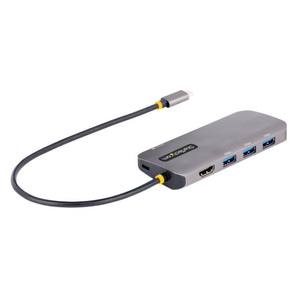 マルチポートアダプター/USBType-C/USB3.2Gen1/シングルモニター/4K60HzHDMI/100WUSBPD/3xUSB-Aハブ/GbE/USBType-CハブノートPC用ポータブルミニドック