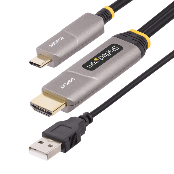 USB-C - HDMI 2.0変換ケーブル/アクティブ光ファイバー/15m/4K60Hz/DP Altモード/単方向