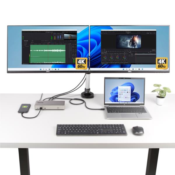ドッキングステーション/USB-C接続/3画面/4K60Hz/100W/USBハブ/2.5G LAN/Windows