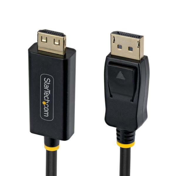 DisplayPort - HDMI変換ケーブル/4.6m/4K60Hz/抜けにくいコネクター/HDR/単方向仕様