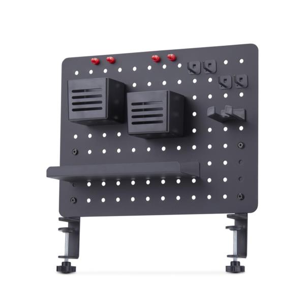 ペグボード/クランプ式/42x32cm/部品付属/ブラック/有孔パネル デスク上収納 パンチングボード