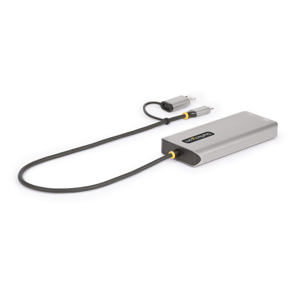 USB-Cハブ/USB-C+A接続/2画面/4K30Hz+1080p 60Hz HDMI/3x USBハブ/Type-C