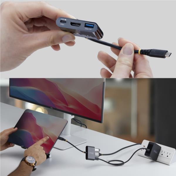 USB-Cハブ/4K60Hz HDMI 1画面出力/140W PD/1x USB-A/ブラック/マルチポートアダプター