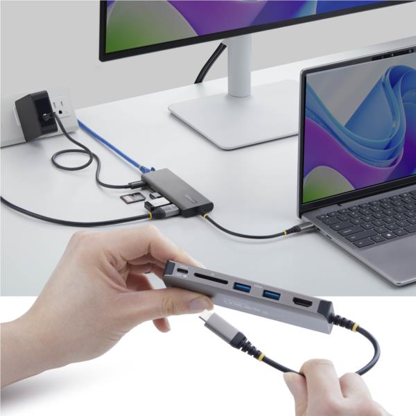 USB-Cドッキングステーション/1画面4K60 HDMI/140W/USBハブ/LAN/SD/マルチポートアダプター