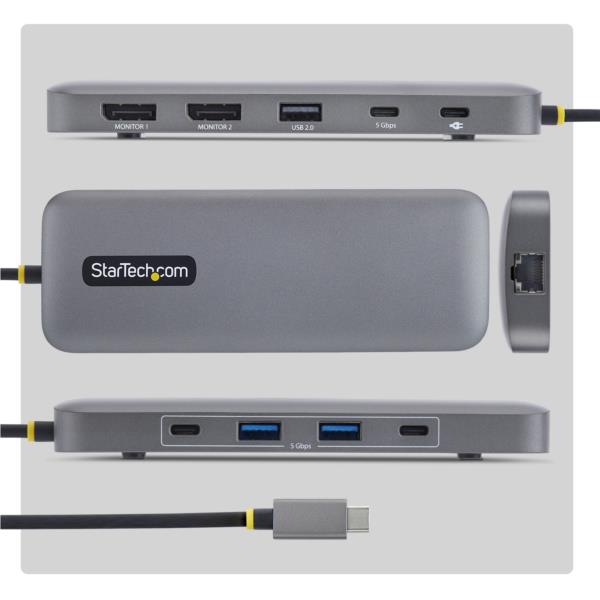 USB-Cハブ/2画面 4K DisplayPort/100W PD/LAN/10-in-1 ドッキングステーション